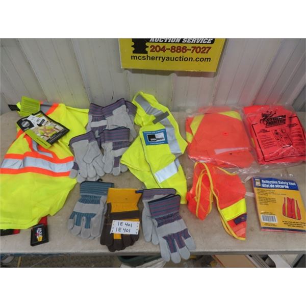 Rain Gear, Safety Gear, Work Gloves - All Brand New