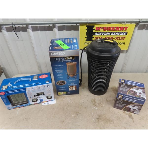 Weather Center, Ceramic Heater, Solar Wall Light, Bug Zapper