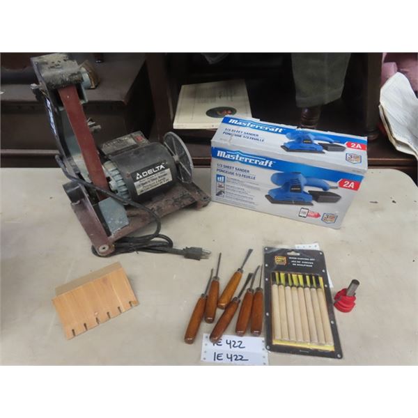 Delta #31-080C Belt/Disc Sander, Mastercraft 1/3 Sheet Sander, Wood Carving Tools