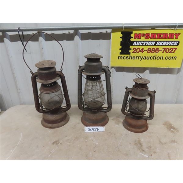 3 Old Beacon Barn Lanterns