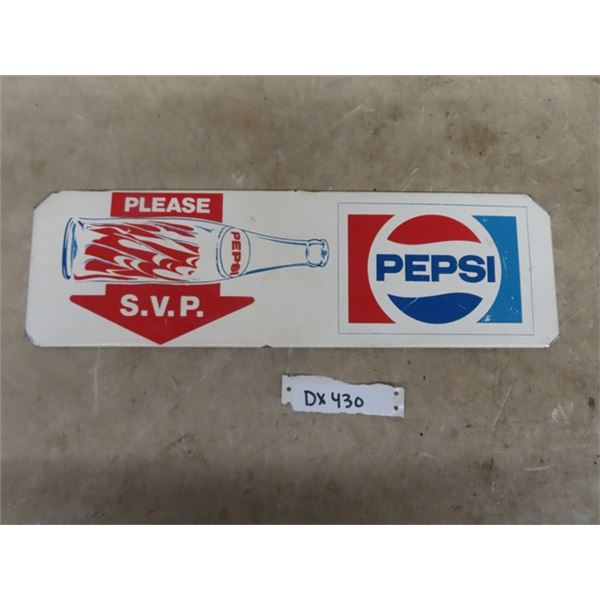 Pepsi Cola Tin Rack Sign 6" x 19"