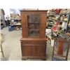 Image 4 : 8pc Dining Room Set ; Table 38" x 56"  with 2 Leaves - Fully Extended 86" x 38" , China Cabinet 17" 