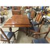 Image 8 : 8pc Dining Room Set ; Table 38" x 56"  with 2 Leaves - Fully Extended 86" x 38" , China Cabinet 17" 