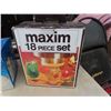 Image 2 : Maxim 18 pc Beverage Set, 20pc Semi Porcelain Dinnerware Set, Wiltshire Lazer Knife Set - All New in