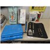 Image 1 : RCA Satellite Dish Install Kit, Blue Tarp, Air Pump, Sprayer, BBQ Tool Kit