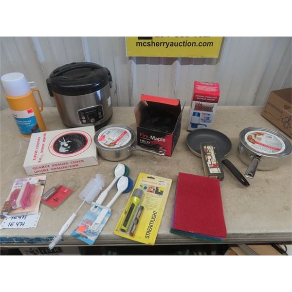 Hamilton Beach Cooker, 2 Pots, Small Pan, Dish Brushes plus more