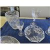 Image 2 : 16 pcs of Crystal + Cut Glass; Glasses, Candy Dishes, Candle Holders