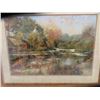 Image 3 : Large Framed Water Color 34" x 44" , Painted Wooden Wall Art 19" x 42"