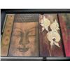 Image 5 : Large Framed Water Color 34" x 44" , Painted Wooden Wall Art 19" x 42"