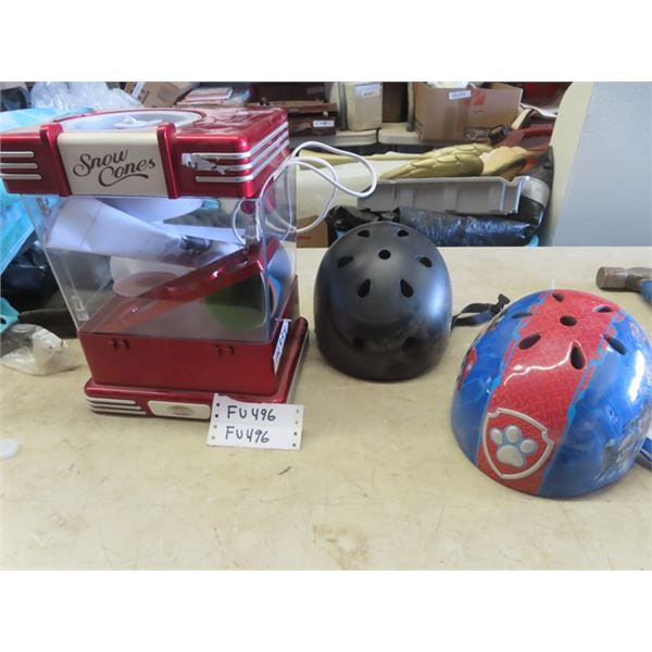Snow Cone Machine, 2 Kids Bike Helmets