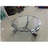 Image 1 : Wrought Iron + Glass Coffee Table 18" x 38"