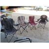 Image 1 : 4 Folding Lawn Chairs- All have Cup Holders- Needs Cleaning
