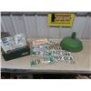 Image 1 : 20 Manitoba License Plates , 16" Porcelain Barn Light Shade