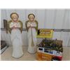 Image 1 : 2 Angel Blow Molds 34" Tall & Box of Christmas Lights
