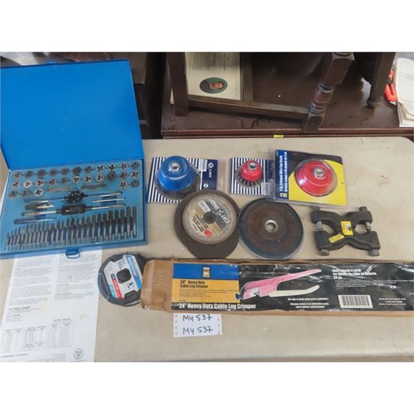 Mastercraft Tap + Die Set, 24" Heavy Duty Cable Lug Crimper, Wire Brushes, Rivet Machine plus more