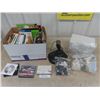 Image 1 : Box of Computer Related Items; Books, Altec Speakers, Sub Woofer, Microsoft Joy Stick