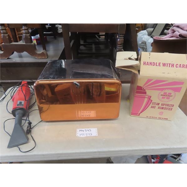 Bread Box, Sears 12V Vacuum, Hankscraft Steam Vaporizer/Humidifier