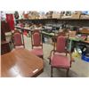 Image 2 : 8pc Dining Room Suite;  Table 64" x 40" x 30" with 16" Leaf - 1 Leg Wobbly, China Cabinet 84" x 69" 