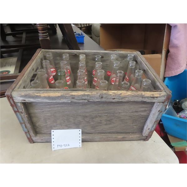 Wooden Crate with 24 Pop Bottles - most Dr. Pepper