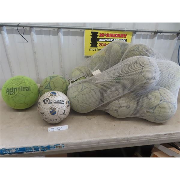 Bag of 17 Various Soccer Balls