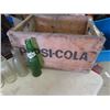 Image 6 : Wooden Pepsi Crate + 20 Misc. Pop Bottles: Orange Crush, Coke, Tops, Mission, Hep plus more