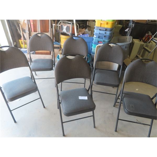 6 Folding Cushioned Chairs