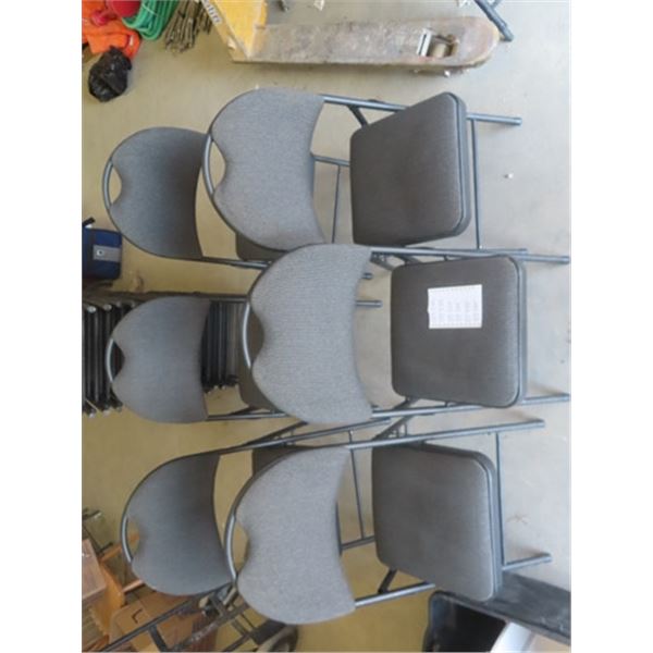 6 Folding Cushioned Chairs