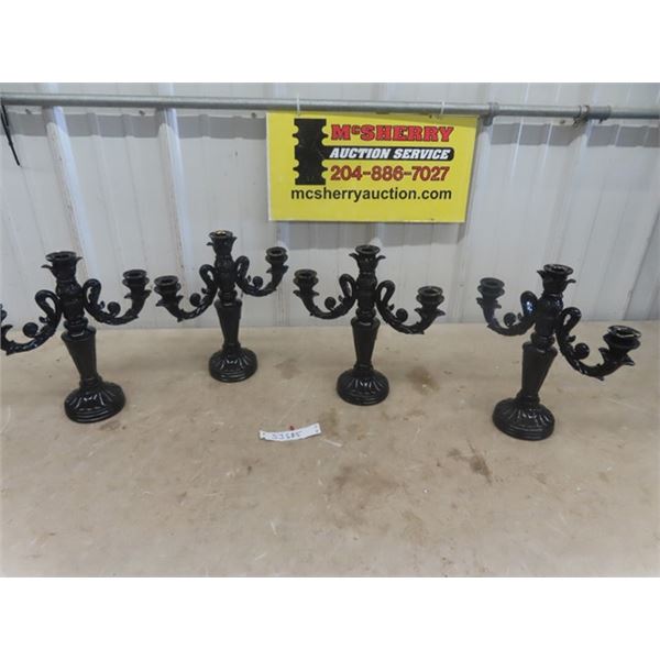 4 Black Candelabras