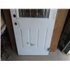 Image 3 : Solid Exterior Door with Window 79" x 32" - has dent on 1 side