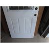 Image 6 : Solid Exterior Door with Window 79" x 32" - has dent on 1 side
