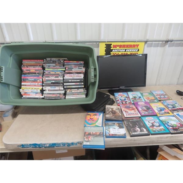 90 DVDs - Various Artists/Genres & Samsung 22" Monitor