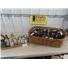 Image 1 : Huge Basket of Beer Bottles , Flat of Old Beer Tins