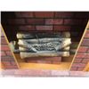 Image 2 : Faux Wood + Brick Electric Fireplace with Log Light  12" x 48" x 48"