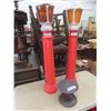 Image 2 : 2 Blow Mold Lamps - damaged as shown - Metal Hand Lantern Decoration