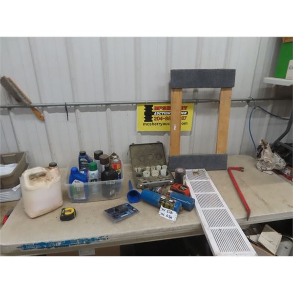 Oils, Lubricants, Hole Saw Kit, Wrecking Bar, Platform Dolly plus more