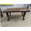 Image 3 : Wood + Leather Chair with Claw + Ball Foot Stool
