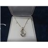 Image 2 : 10k Gold + Diamond Tear Drop Necklace - 3.53g Total Weight
