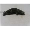 Image 2 : 3 Vintage Indigenous Soapstone Carvings; 7 " Seal - Signed, 6.5" Beluga Whale - Signed, 3" Goose