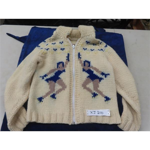 Vintage Mary Maxim Knit Sweater Figure Skating - Seems Like Youth Sz SM