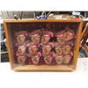 Image 2 : Vintage Rolling Stones Poster Bridges to Babylon on Board 18" x 24"  + Wood + Glass Showcase 4" x 21