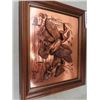 Image 2 : 1976 Framed Copper 3D Art by John Louw Geese Flight - Signed