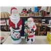 Image 1 : 2 Old Santa Claus Plastic Light up Blow Molds; 1) 30" Tall, 1) 42" Tall