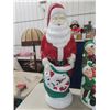 Image 2 : 2 Old Santa Claus Plastic Light up Blow Molds; 1) 30" Tall, 1) 42" Tall