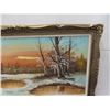 Image 3 : Large Oil on Canvas Winter Scene 32" X 55"