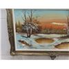 Image 5 : Large Oil on Canvas Winter Scene 32" X 55"