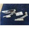 Image 1 : 2 Chrome Naked Lady Hood Ornaments - One with Wing - One Missing Wings 8.5" - 9" Long