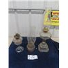 Image 1 : 3 Coal Oil Lamps - 2 with Chimney