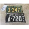 Image 2 : 3 North Dakota License Plates; 1945, 1953, 1951