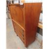 Image 2 : Teak Cabinet with 4 Drawers + Roll Top Style Top Cabinet 17" x 34" x 54.5"