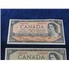 Image 2 : 1954 Canadian Paper Money ;  $50, (2) $20 , (2) $10